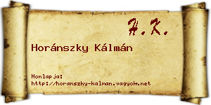 Horánszky Kálmán névjegykártya