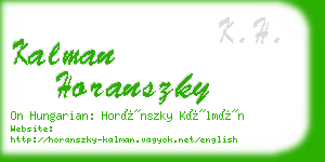 kalman horanszky business card